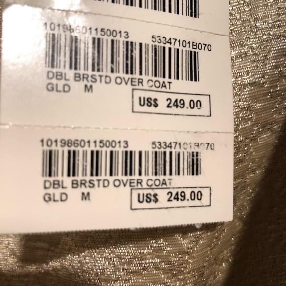 Retro 2010 BEBE Double Breasted Gold OverCoat - Picture 4 of 8